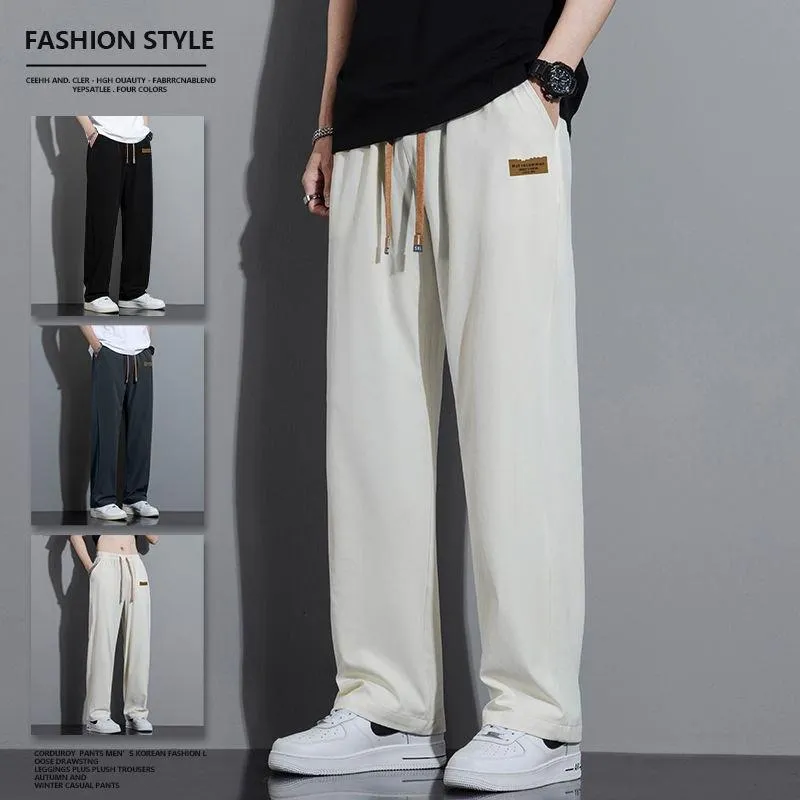 Men’s Casual Lightweight Ice Silk Jogger Pants with Drawstring Waist — Machine washable