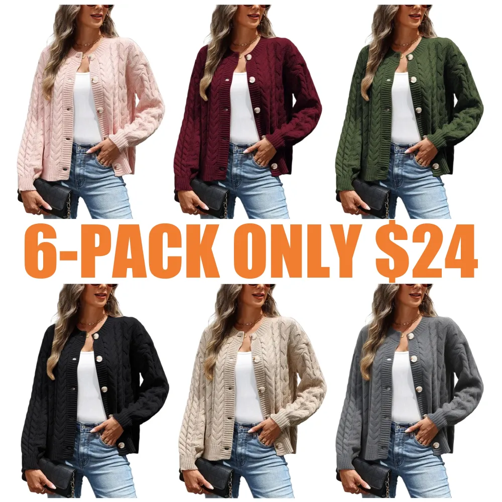 Casual Cable Knit Cardigan Sweaters for Women