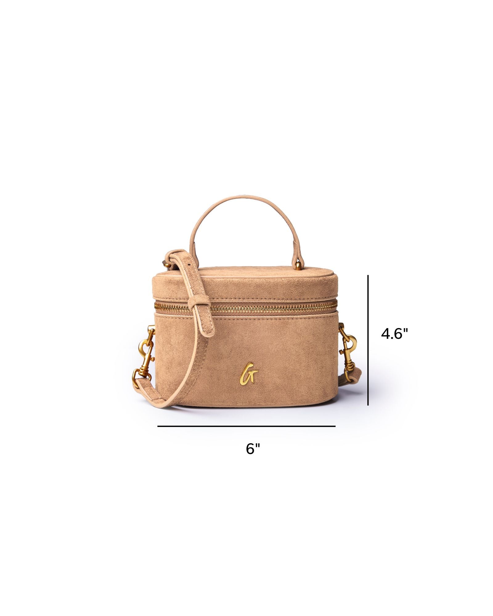 MINI SUEDE VANITY BAG - TAN