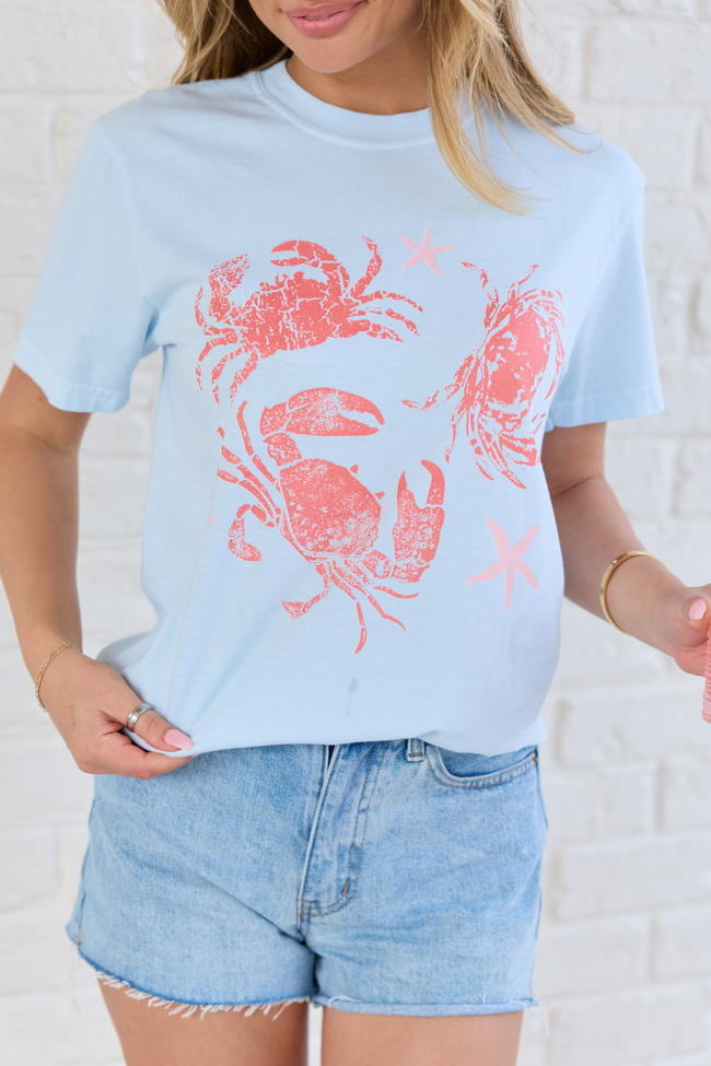 Crabby Light Blue Graphic Tee