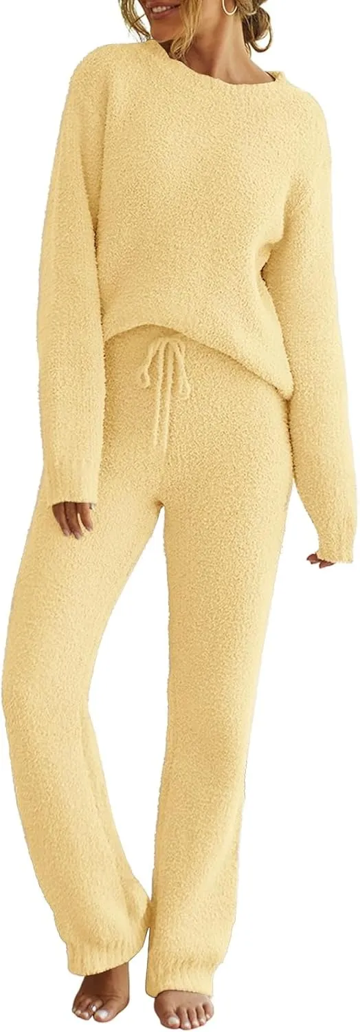 Womens Pajama Sets 2025 Fall Lounge Sweater Set