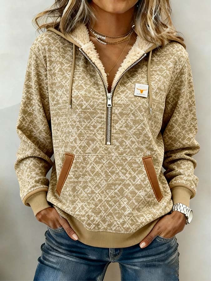 Women'S Casual Color-Blocked Pullover Sweatshirt