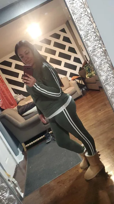 Women's Striped Print Long Sleeve Top & Pants Two-piece Set