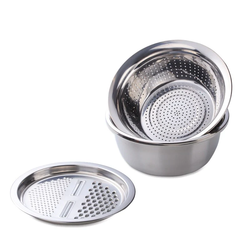 Stainless Steel Strainer-Grater Bowl