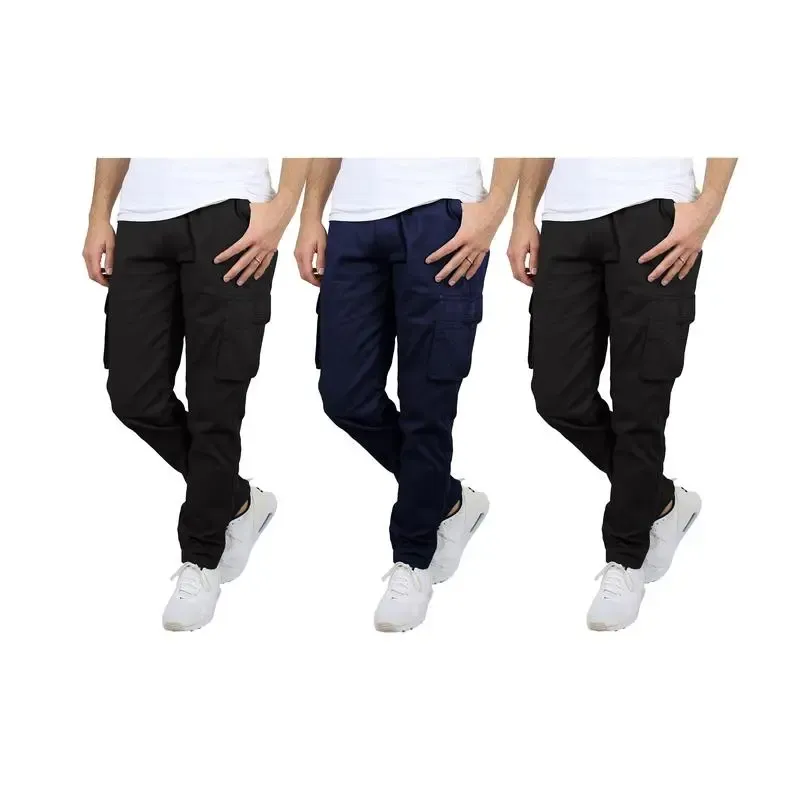 Men'S 3 Pack Flex Stretch Cotton Cargo Pants