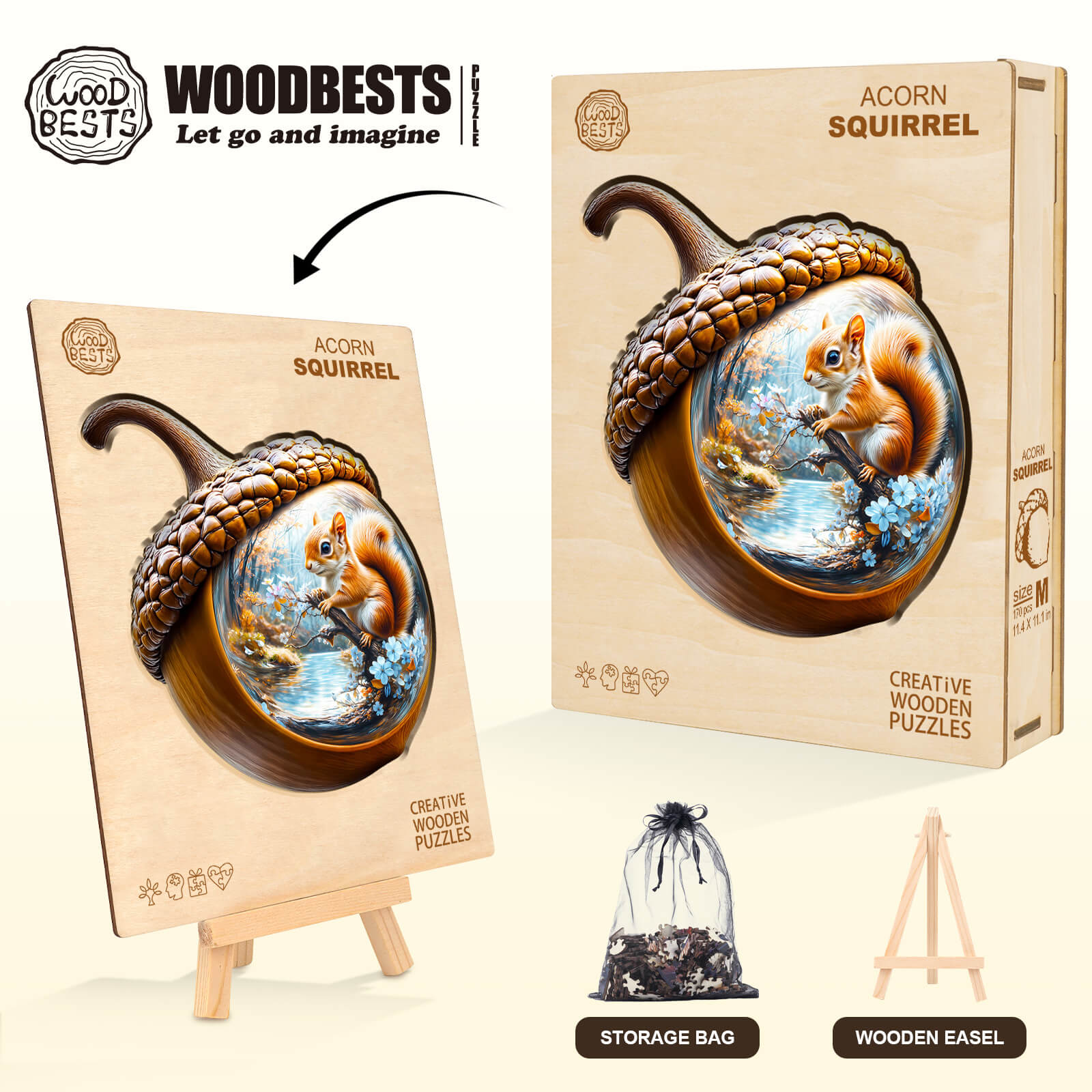 Acorn squirrel Wooden Jigsaw Puzzle