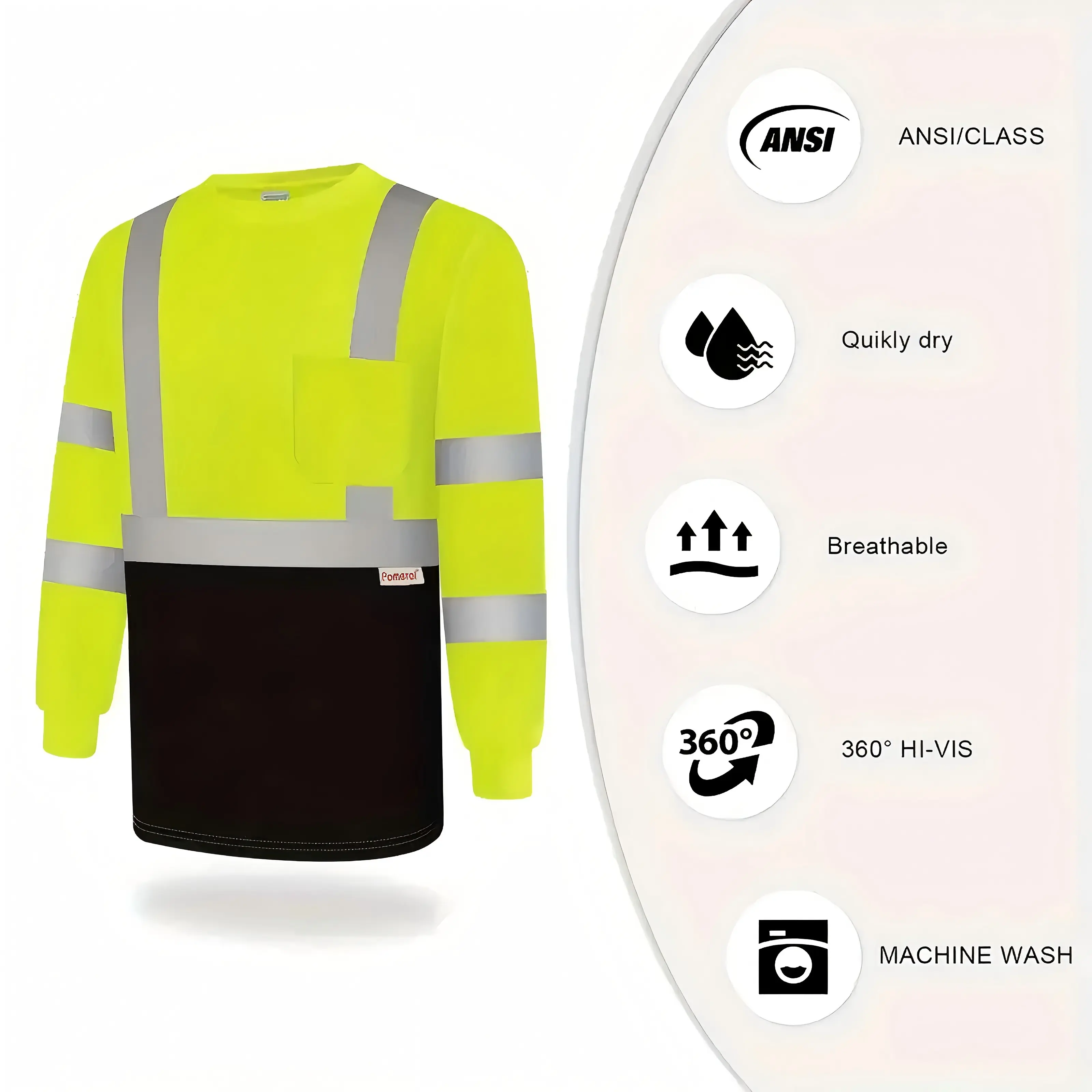 🔥Tuglow Class 3 Premium Hi-Vis Long Sleeve Hoodie - Ultimate Work Protection