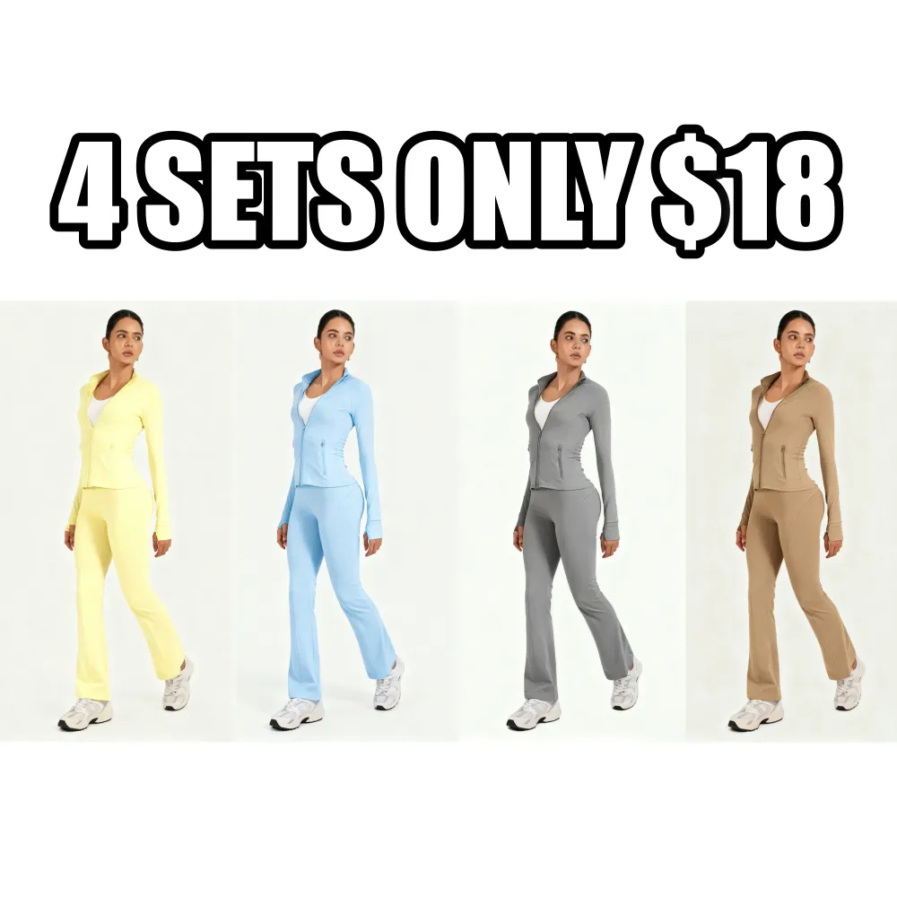 2PCS Slim-It BBL Jacket and Flare Leggings Daily Set