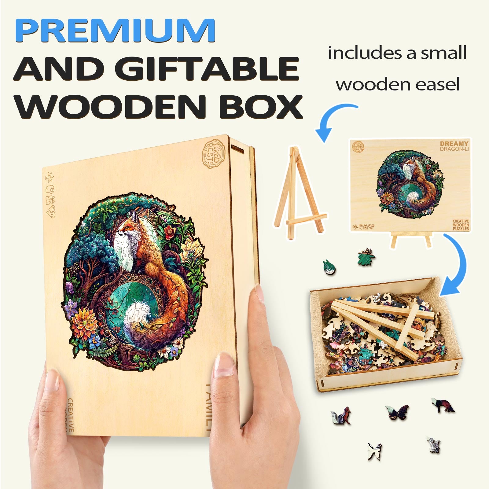 Yin Yang Fox-3 Wooden Jigsaw Puzzle