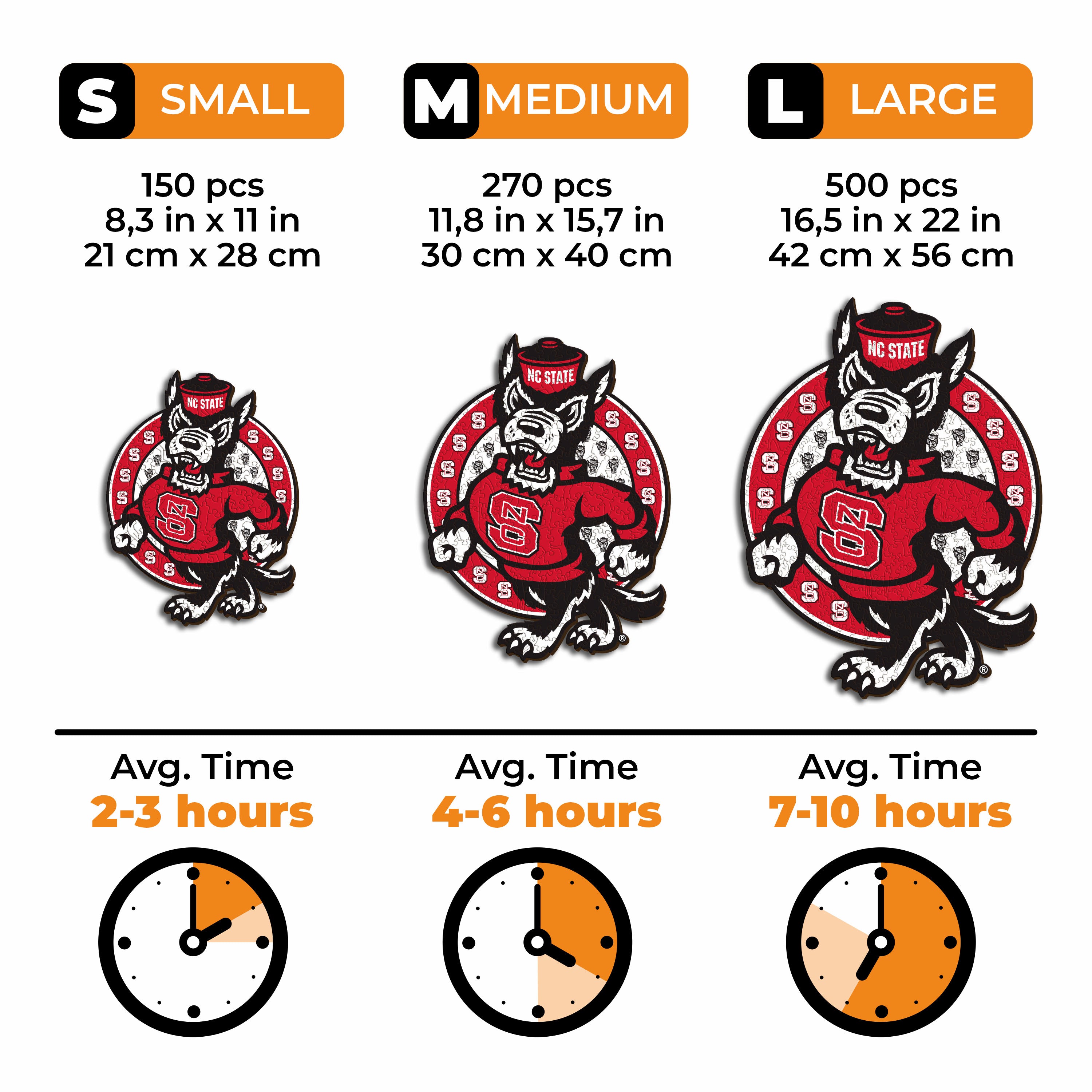 North Carolina State University Mascot - Wooden Puzzle