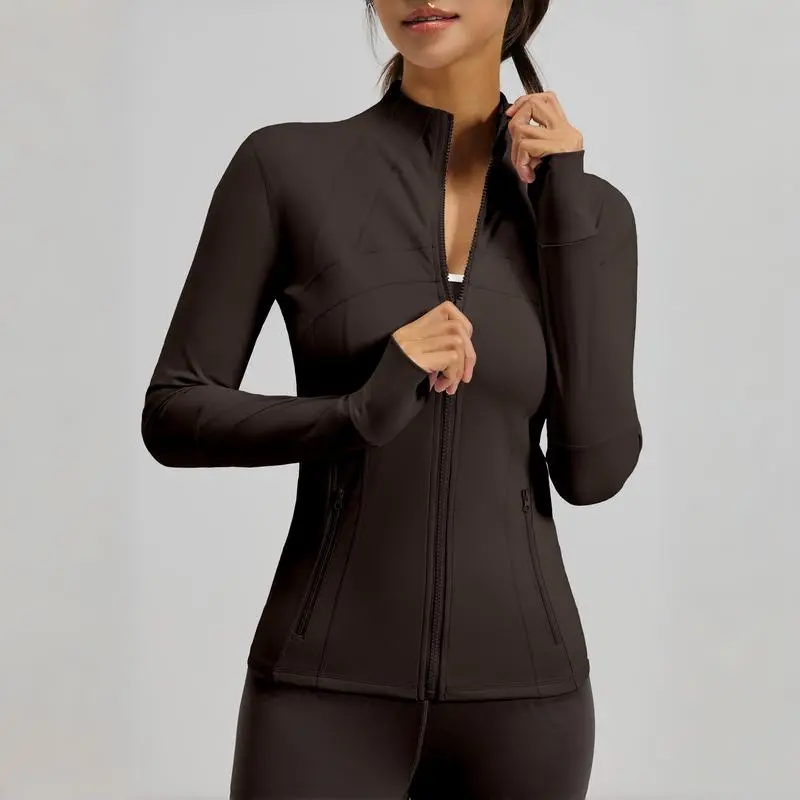 Women's Full Zip Athletic Jacket Slim Fit Long Sleeve Workout Top