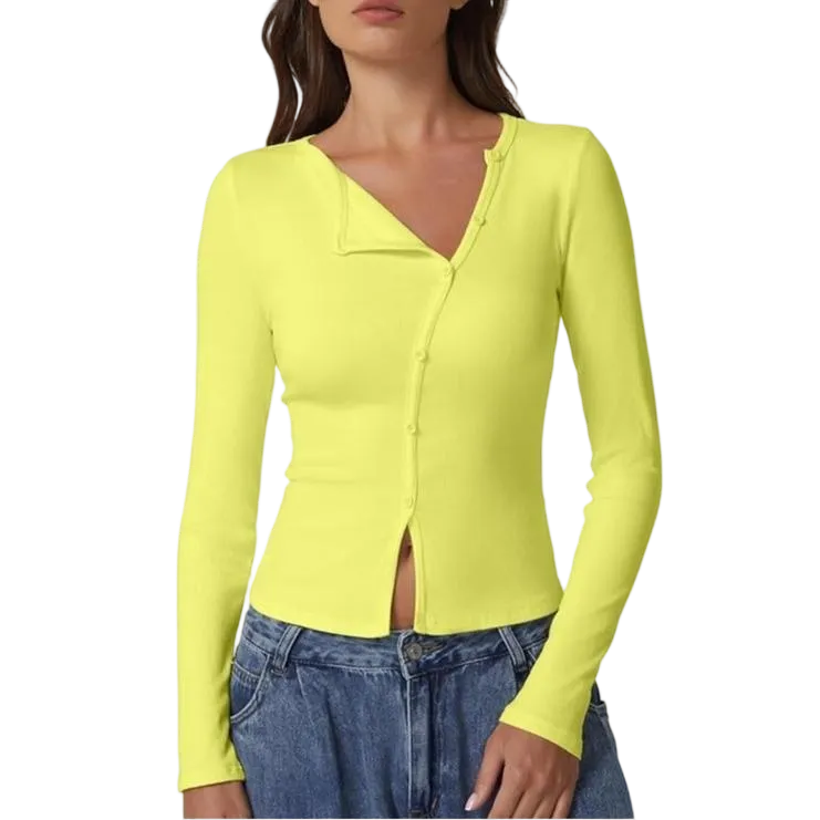 Women's Long Sleeve Ribbed Crewneck Shirts