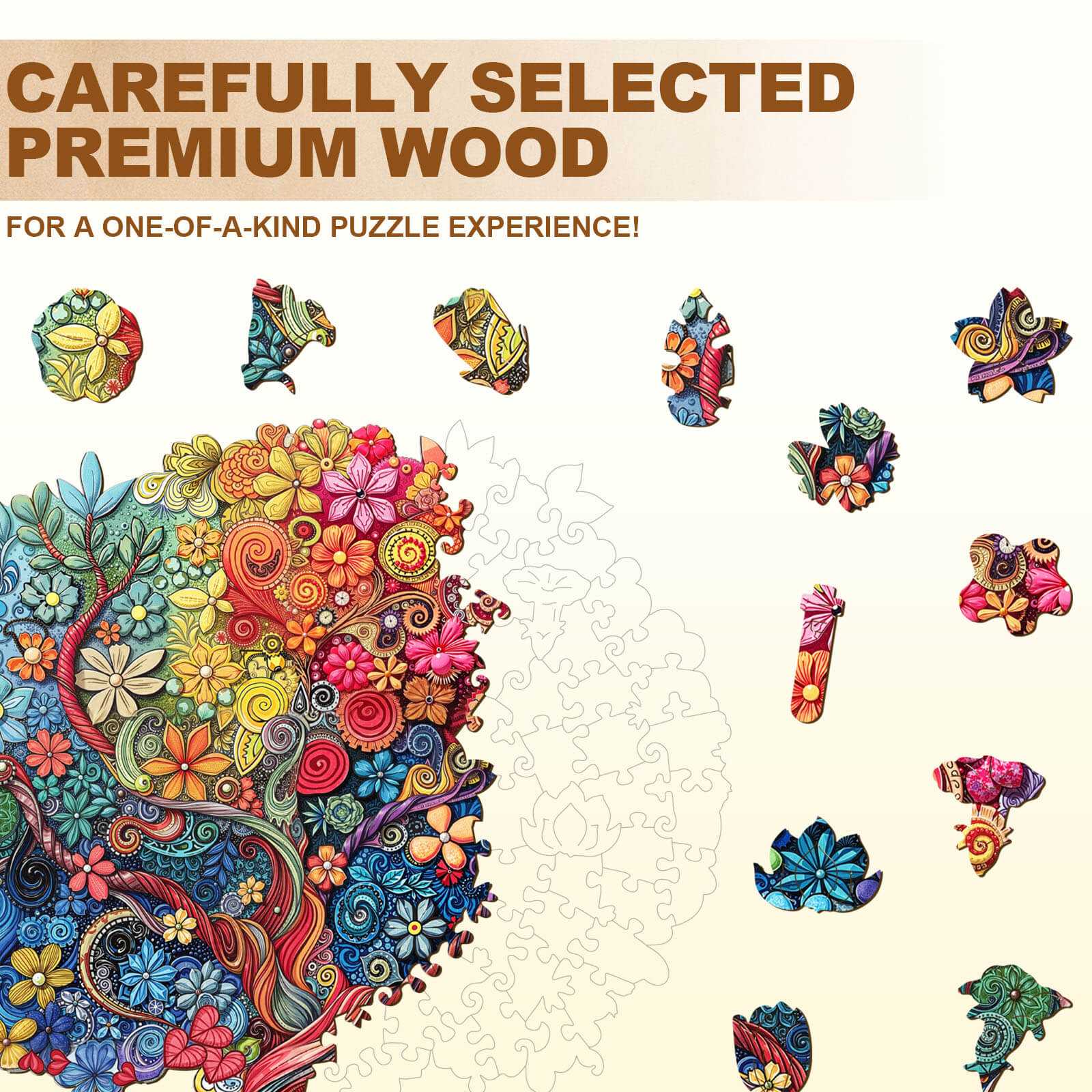 the color of growth Wooden Jigsaw Puzzle