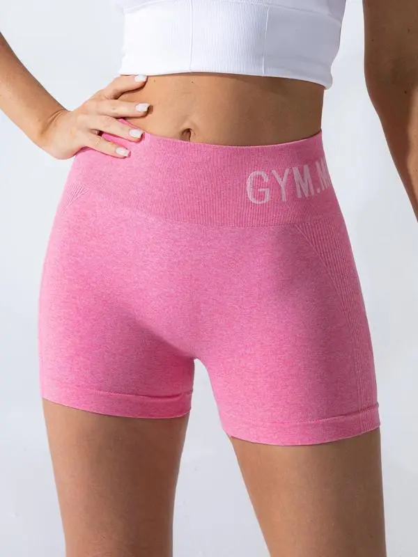 Women's Letter Print High Waist Athletic Sports Shorts (Less than $3!)