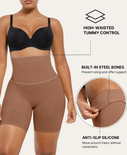 Seamless High Waisted Sculpting Shorts Women Body Shaper