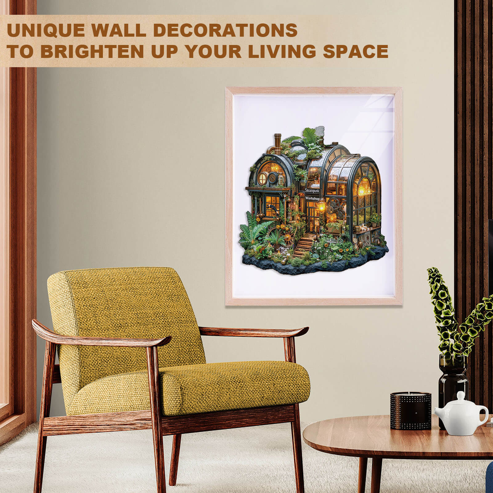 Steampunk greenhouse Wooden Jigsaw Puzzle