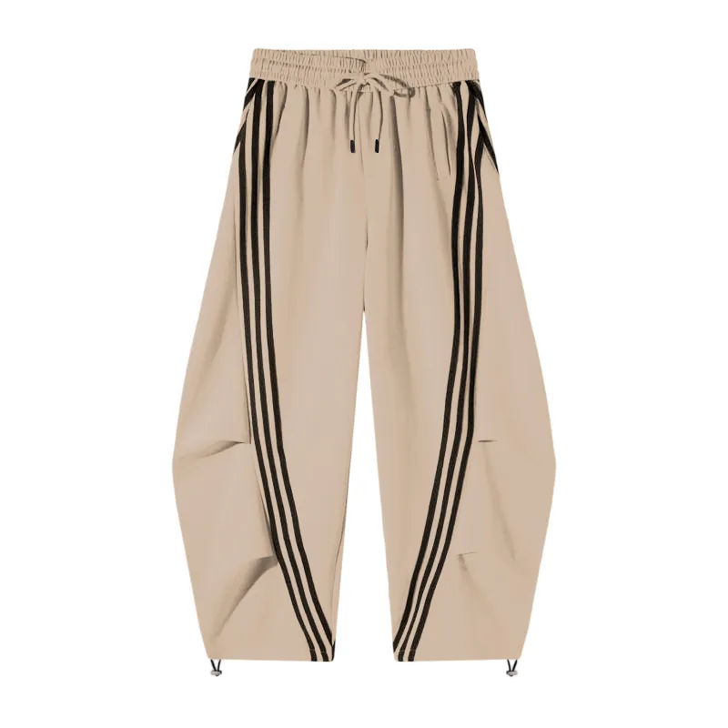 Loose Wide Leg Striped Track Pants Women's Casual Streetwear Joggers