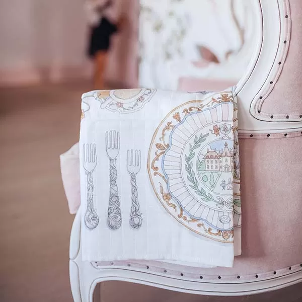 Bon Appetit Organic Cotton Swaddle & Bib with Gift Box Set