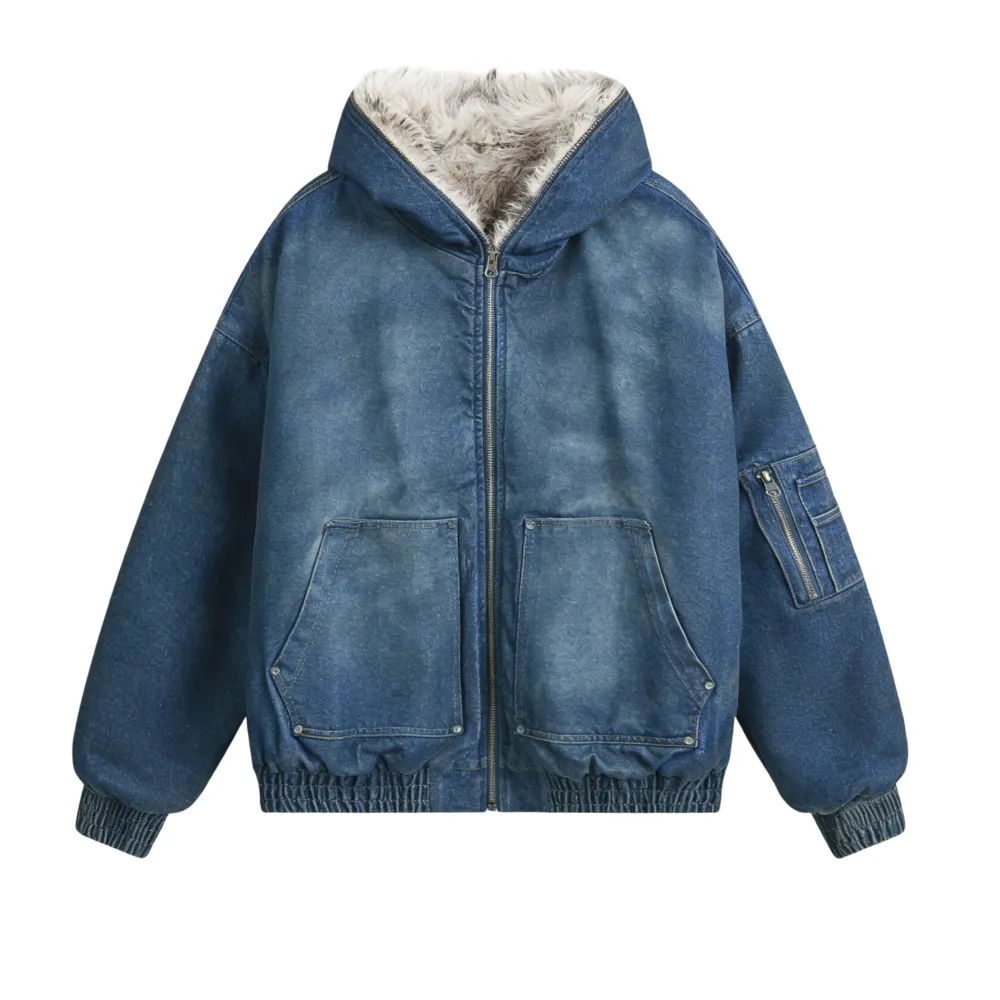 Hooded Zippered Flight Jacket