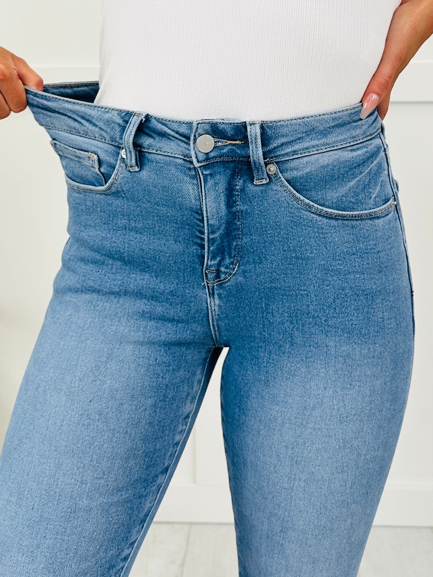 Soft Spot Tummy Control Cropped Kick Flare Jeans