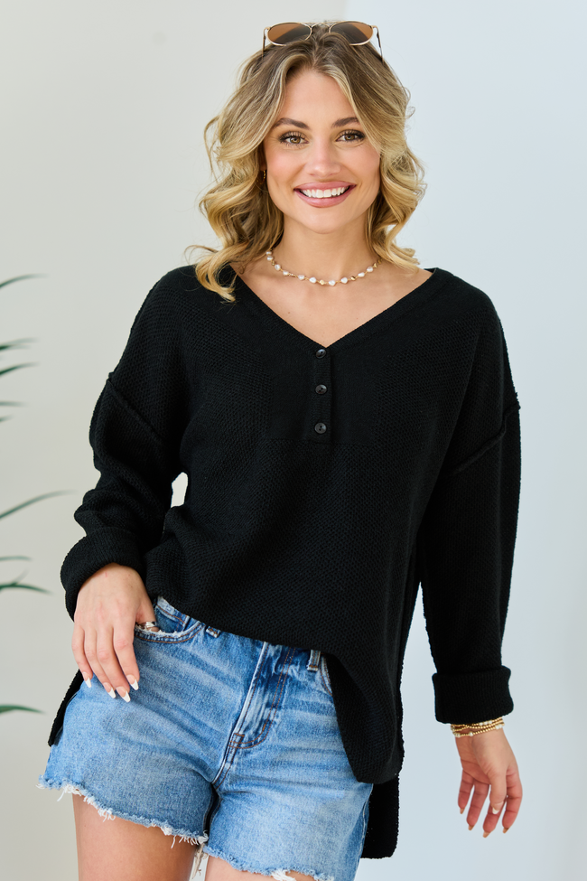 Blaire Black V-Neck Sweater