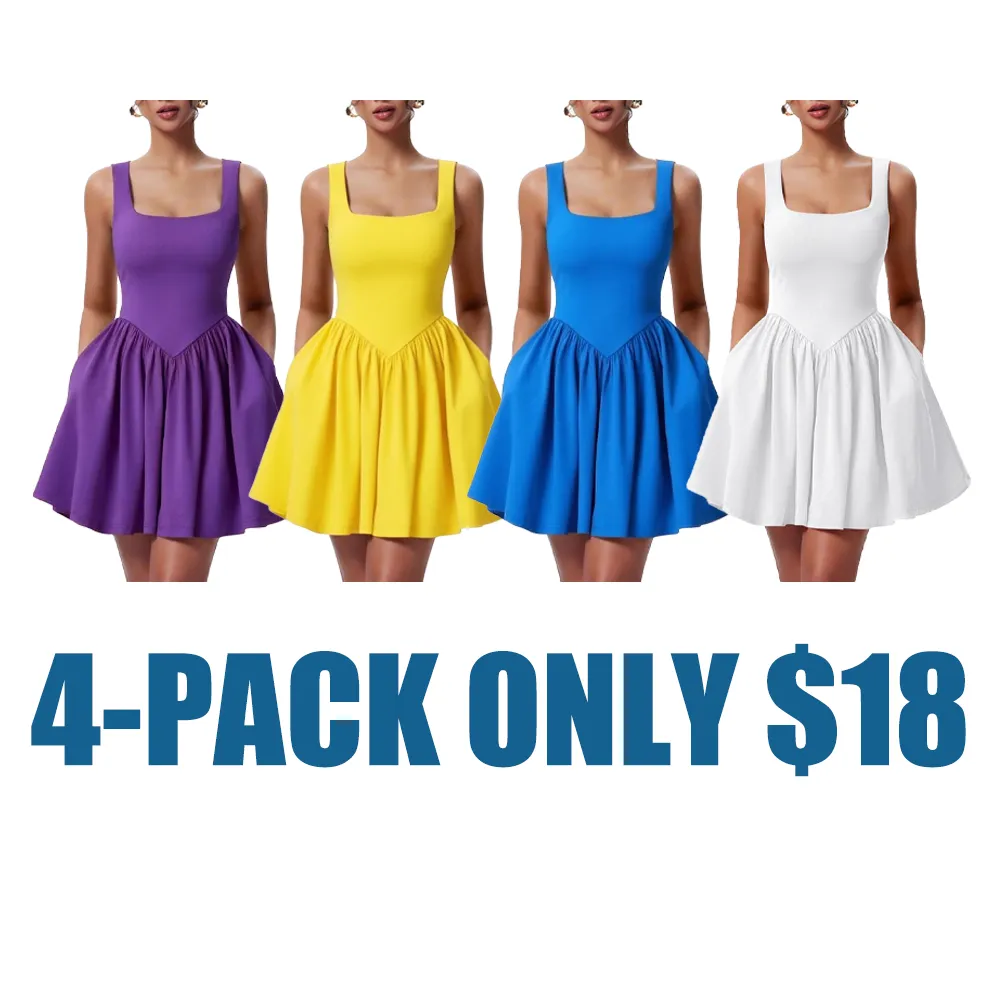 Lady's summer sleeveless V-neck A-line skirt (Just $3 Each!)