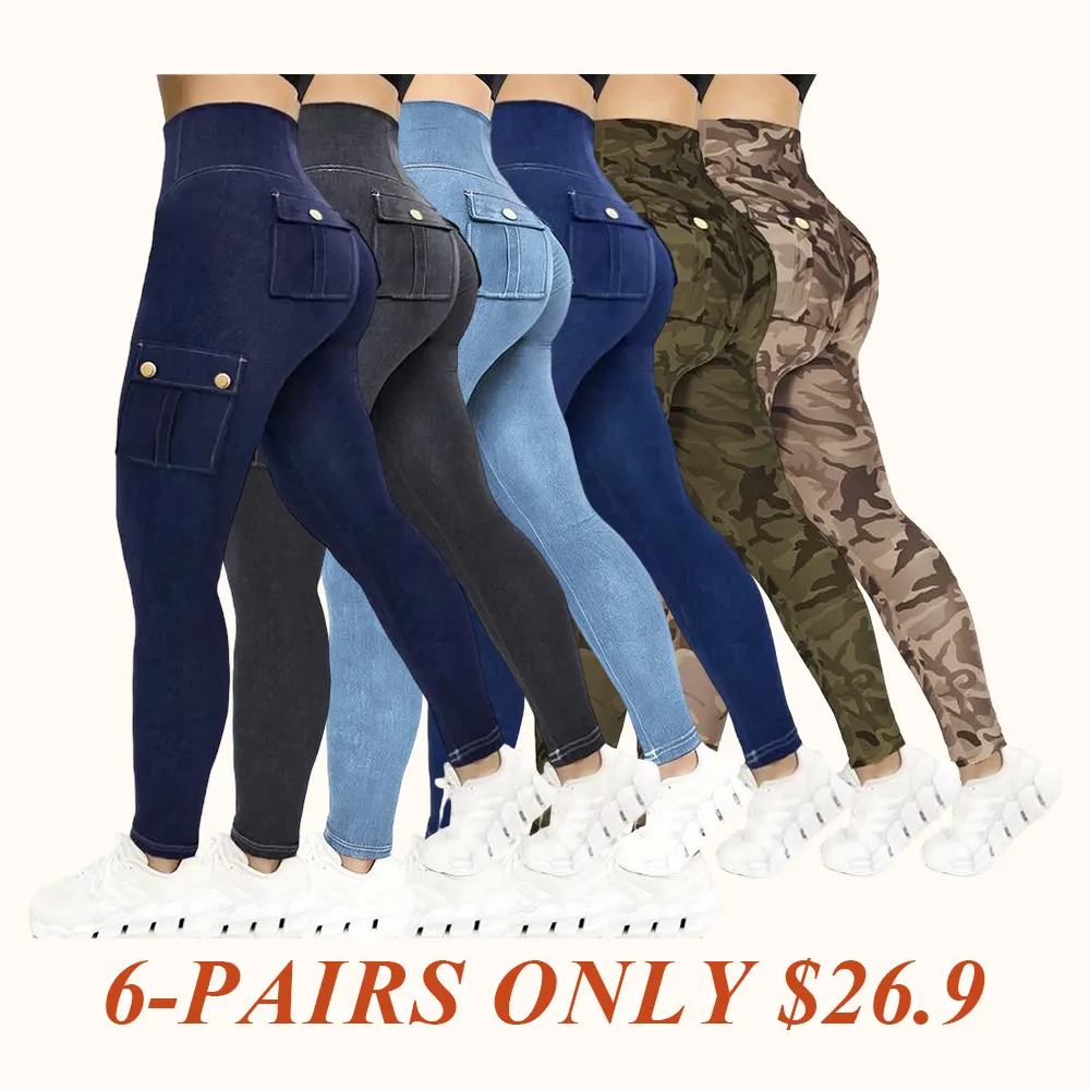 Womens Butt Lifting Leggings with Flap Pockets High