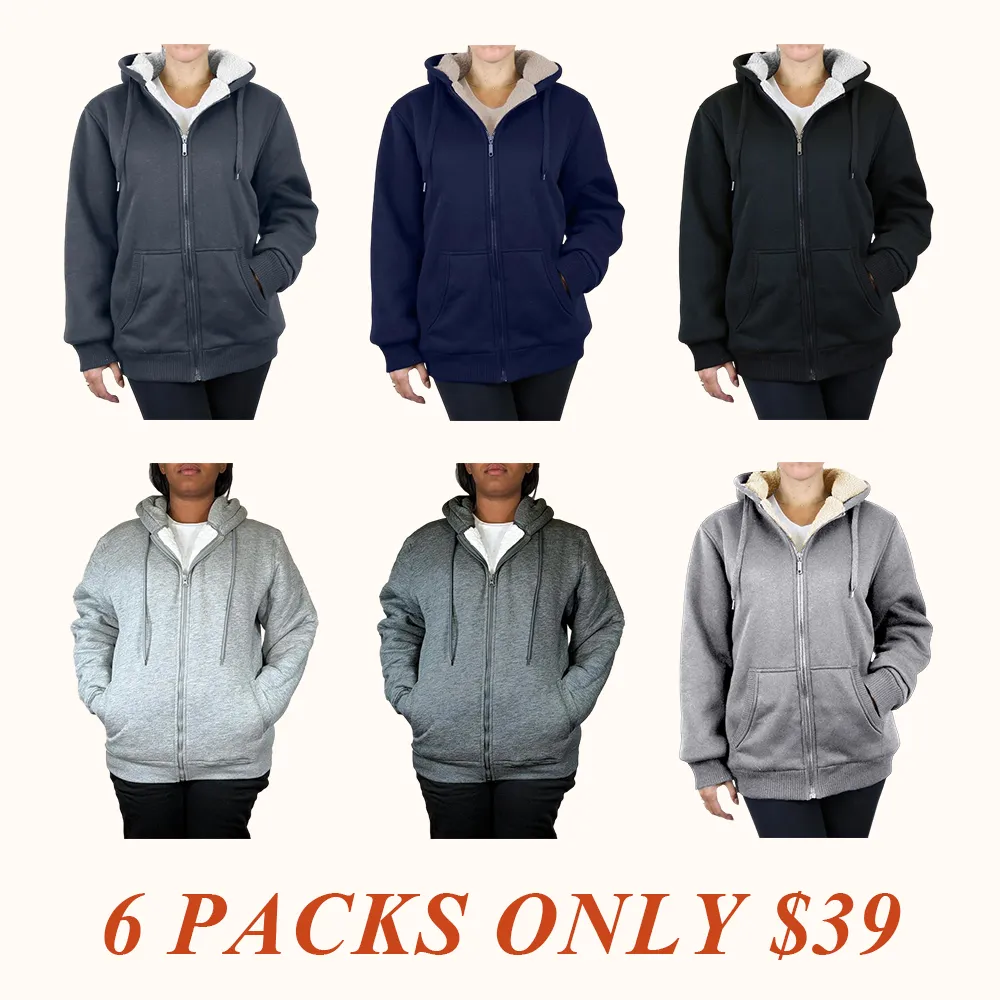 Women's Regular Fit Heavyweight Sherpa Fleece Lined Hoodies