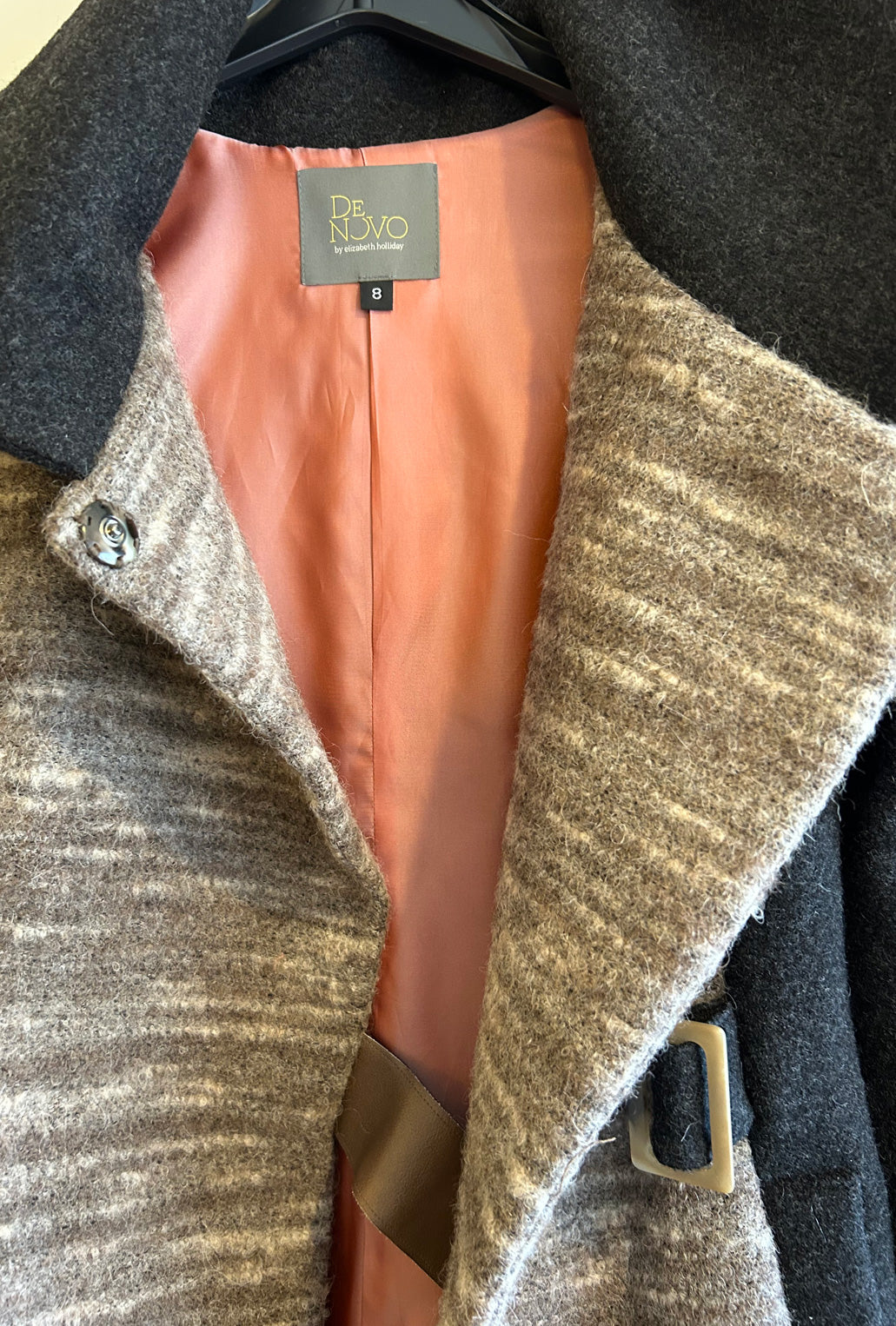 DARK TAUPE HAZE COWL NECK COAT