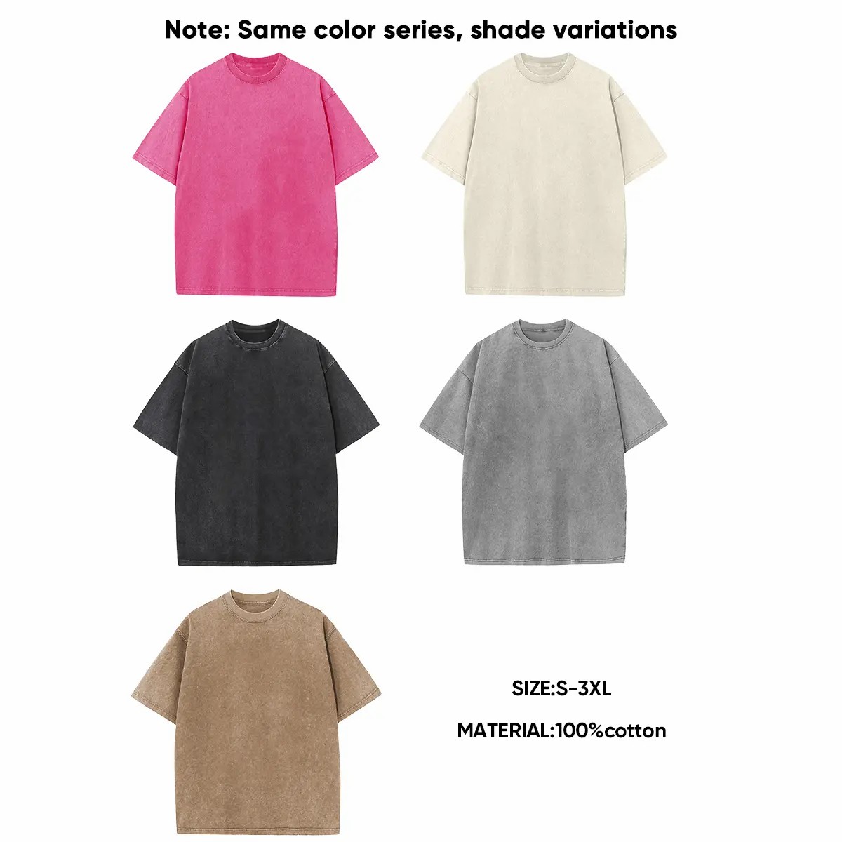 Holafish Retro Acid Wash Basic Unisex Tee & Shorts Cotton,7