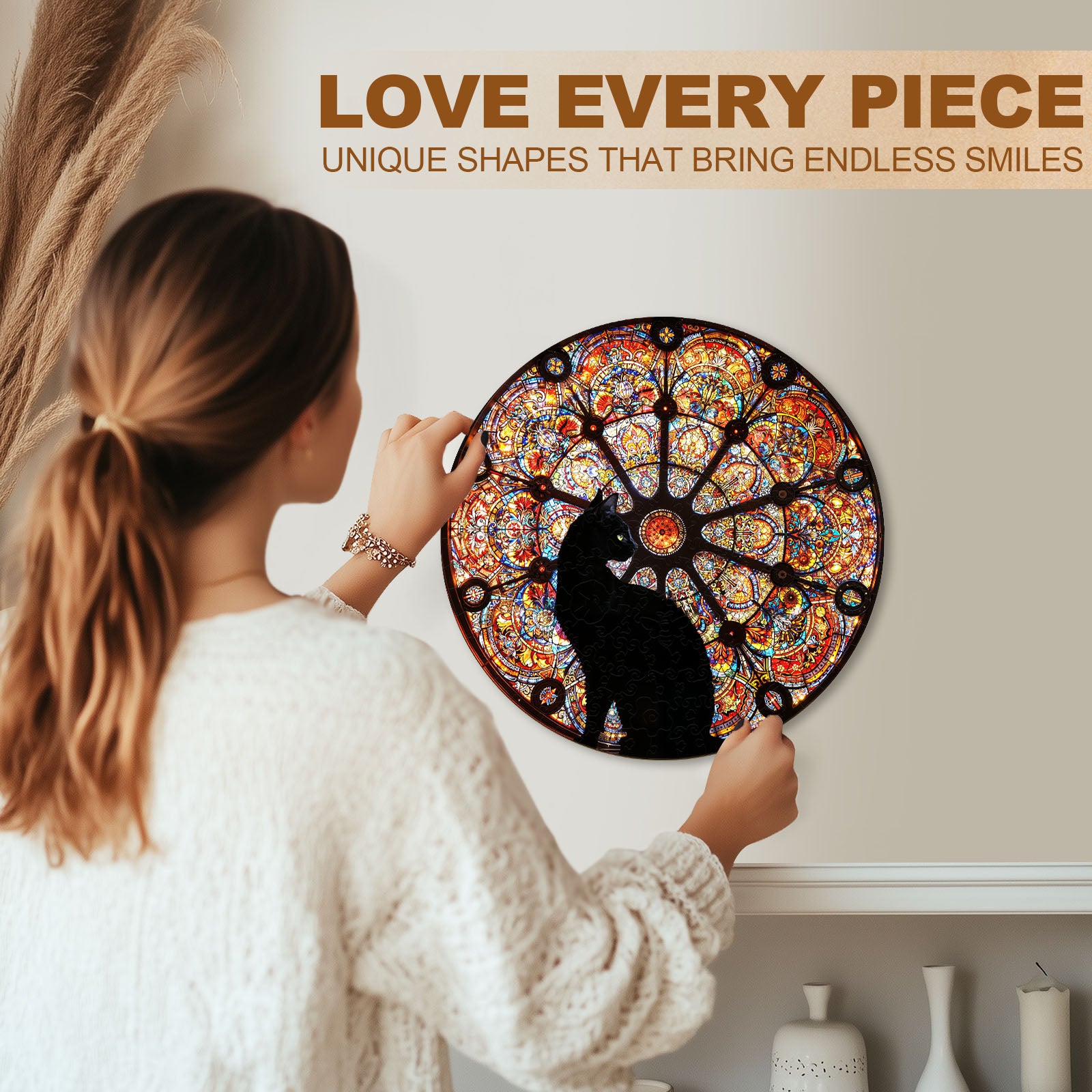 Church Cat Wooden Jigsaw Puzzle