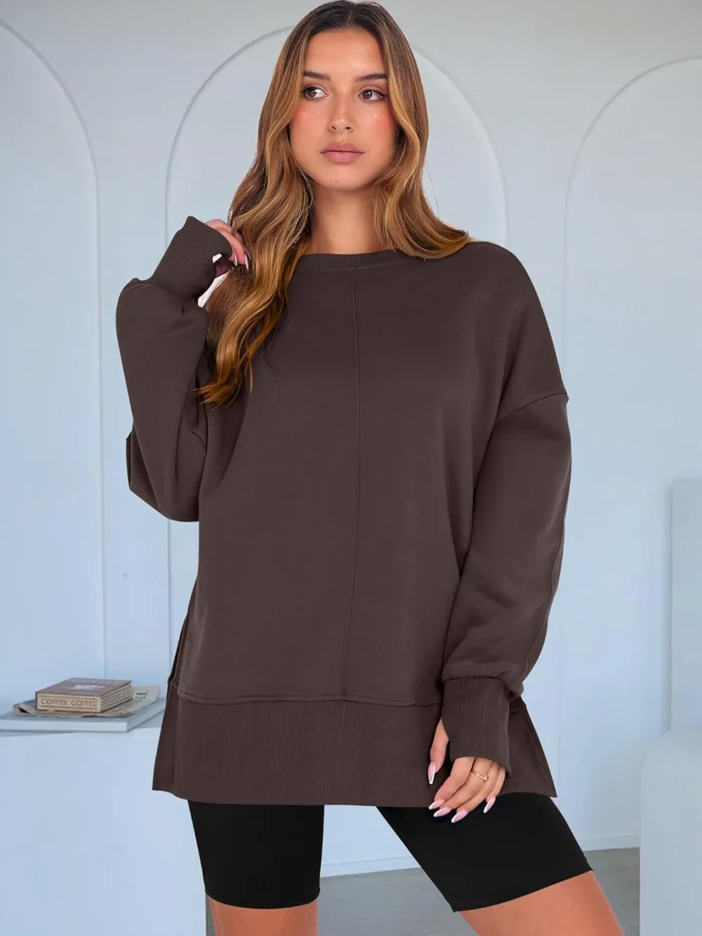 Women Oversized Sweatshirts Thumbhole Long Sleeve Hoodies Shirts