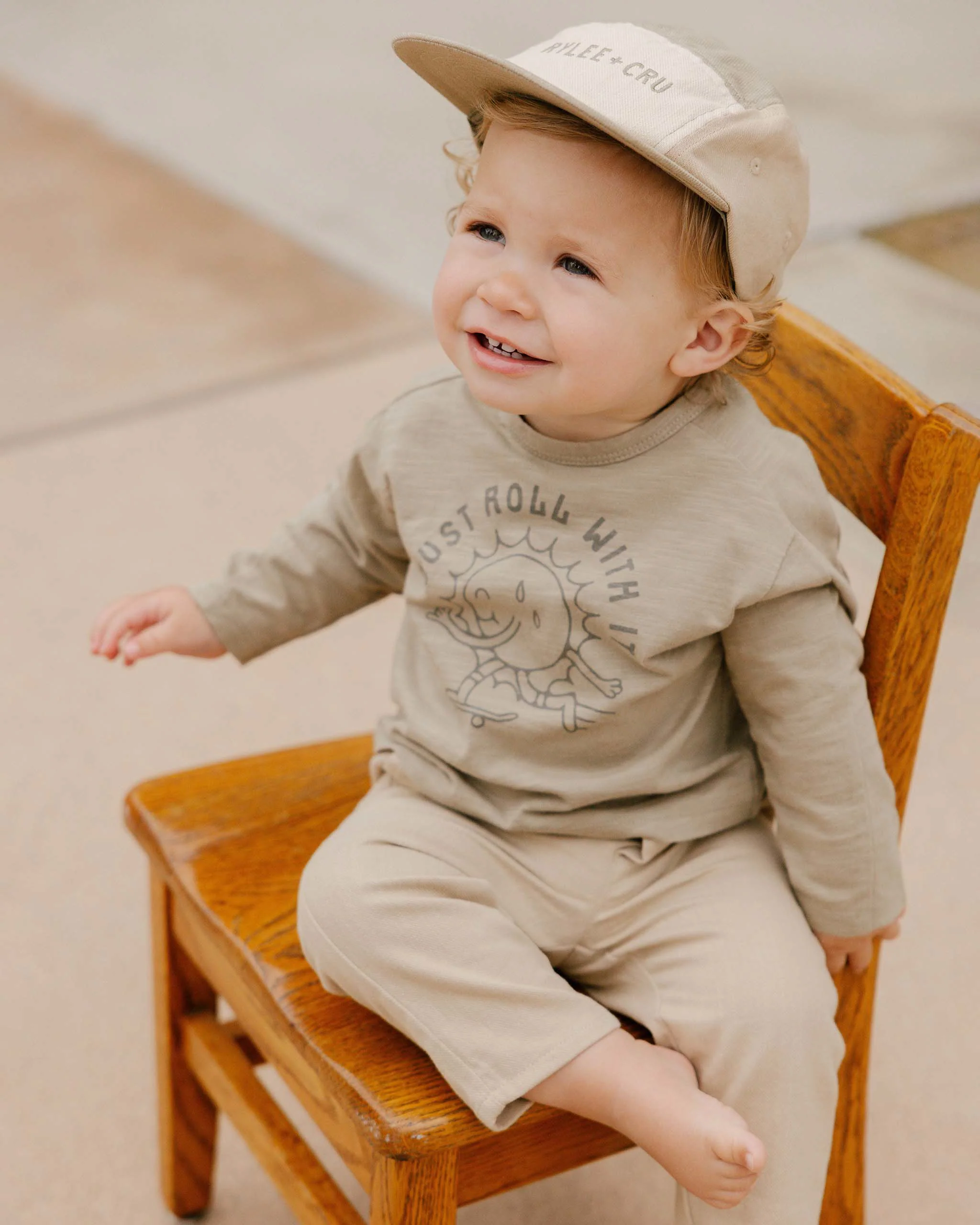 long sleeve paneled tee || just roll with it