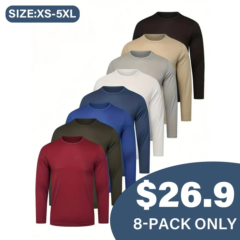 8-pack of men's long-sleeved T-shirts