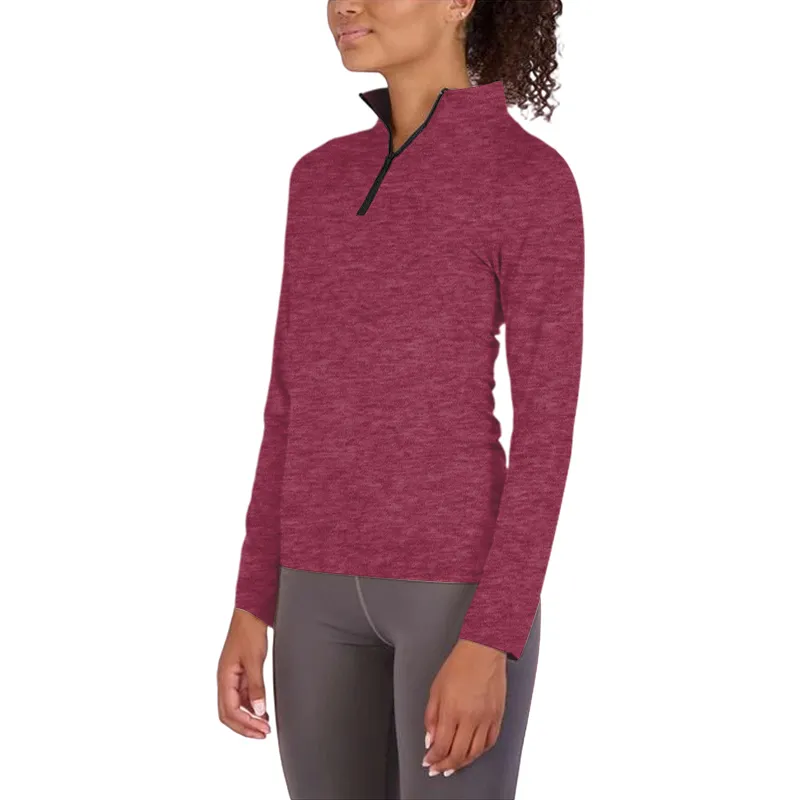 Womens Dry-Fit Long Sleeve Quarter Zip & Full Zip Up Hoodie Workout Jacket (Available in Plus)