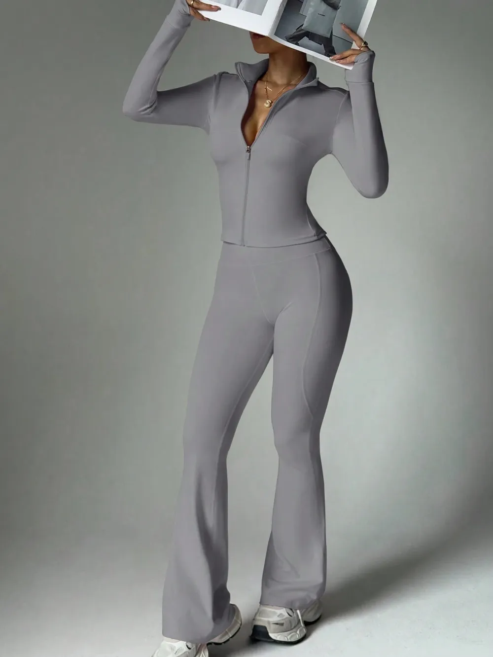 Women's Street Style 2-Piece Bodycon Activewear Set