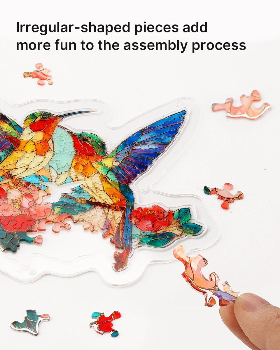 Acrylic Jigsaw Puzzle Suncatcher - Two Birds of Spring