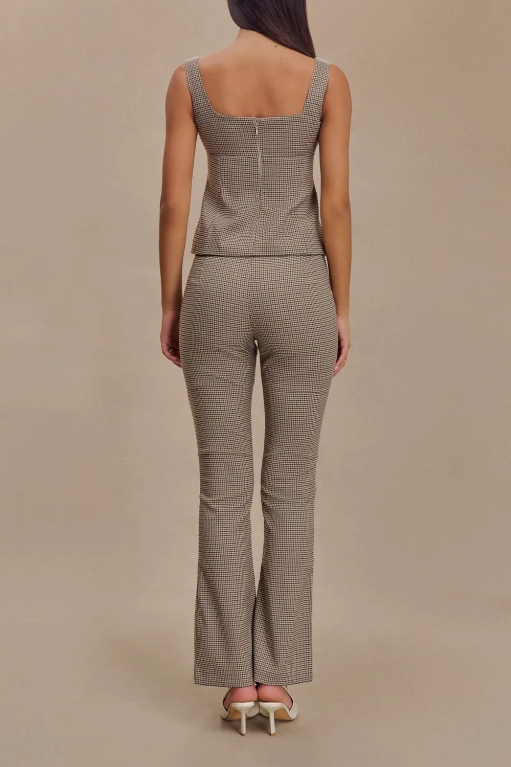 Mid Rise Buckle Straight Leg Pant