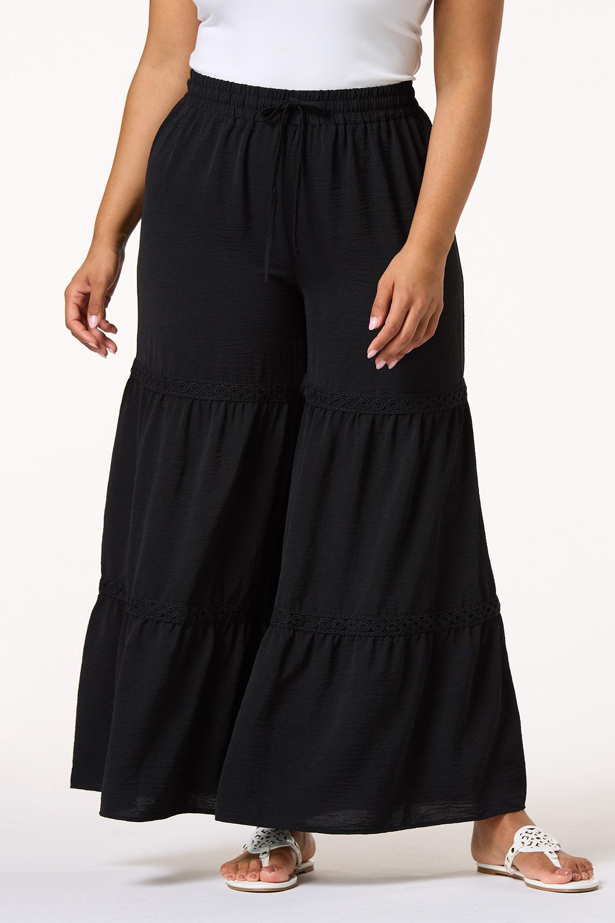 Plus Size Lace Inset Pants