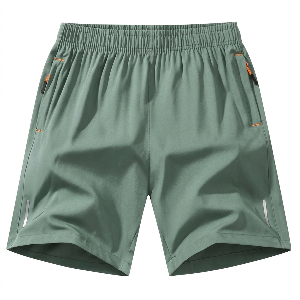 Men's Ice Silk Quick-Dry Zipper Pocket Shorts – Lightweight Reflective Athletic Summer Shorts