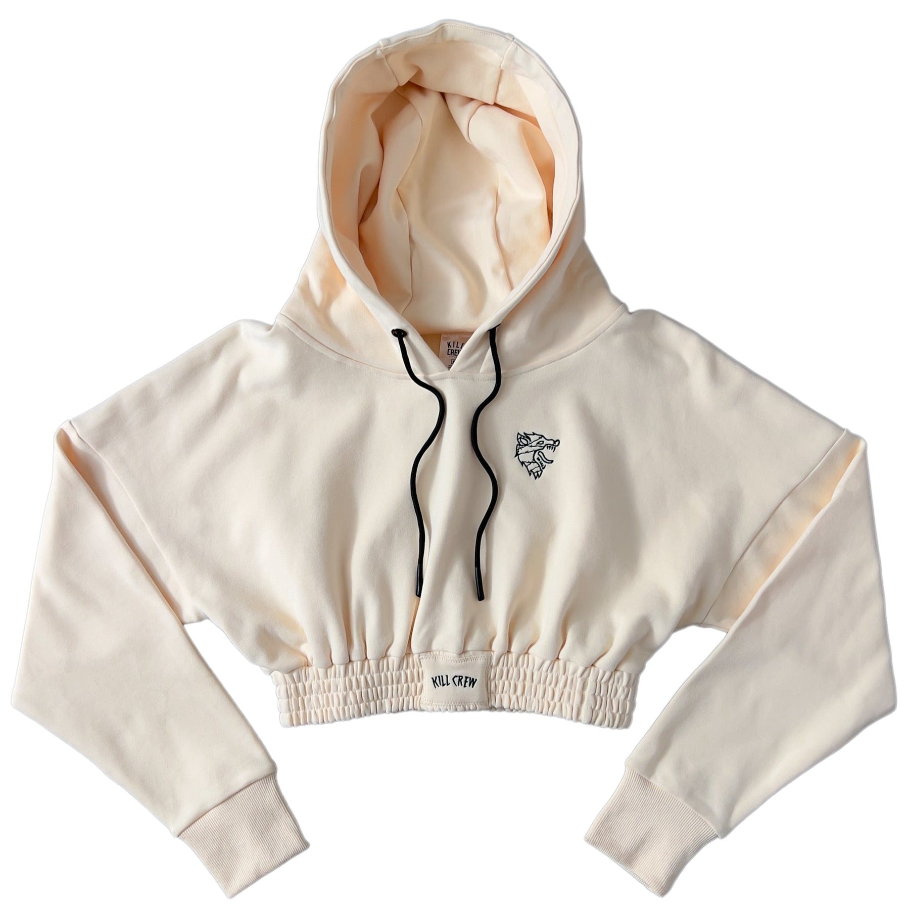 CROP HOODIE - CREAM