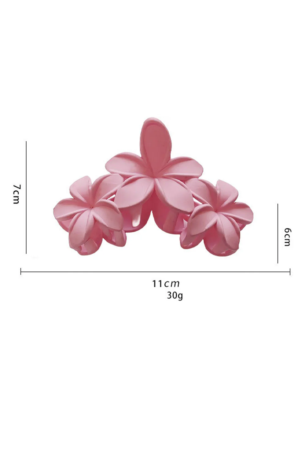 Pink 3D Flower Plastic Resin Hair Claw