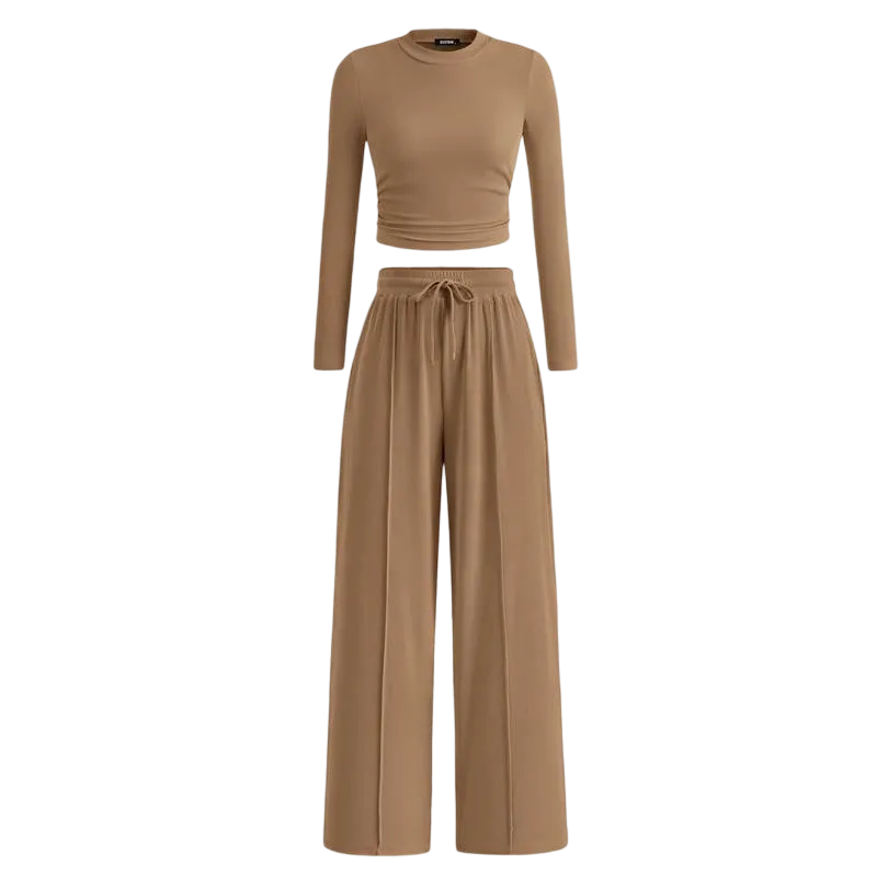 Women's 2-Piece Set – Top & Wide-Leg Pants