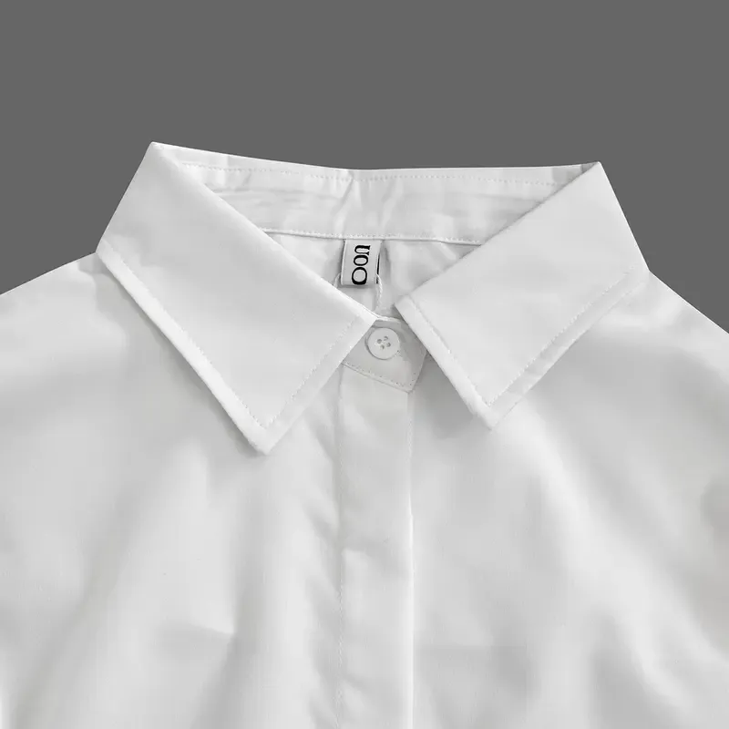 Women's Long-Sleeved Loose Solid Color Lapel Shirt