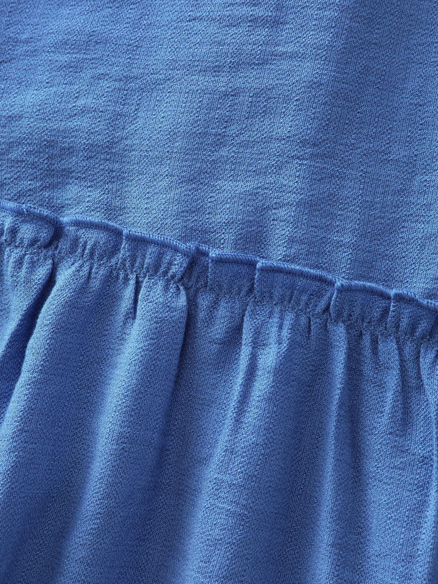 Shirred Tiered Hem Plain Maxi Dress