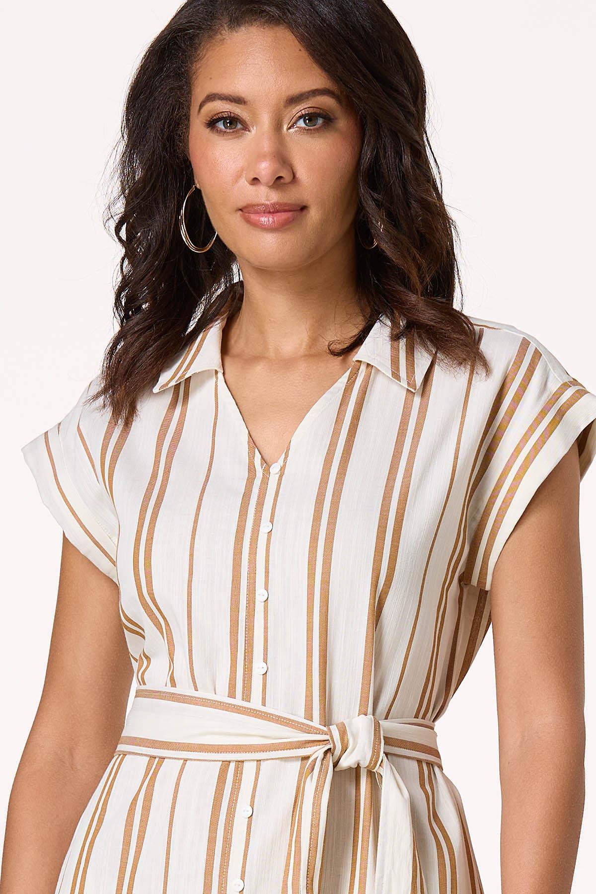 Stripe Midi Shirt Dress