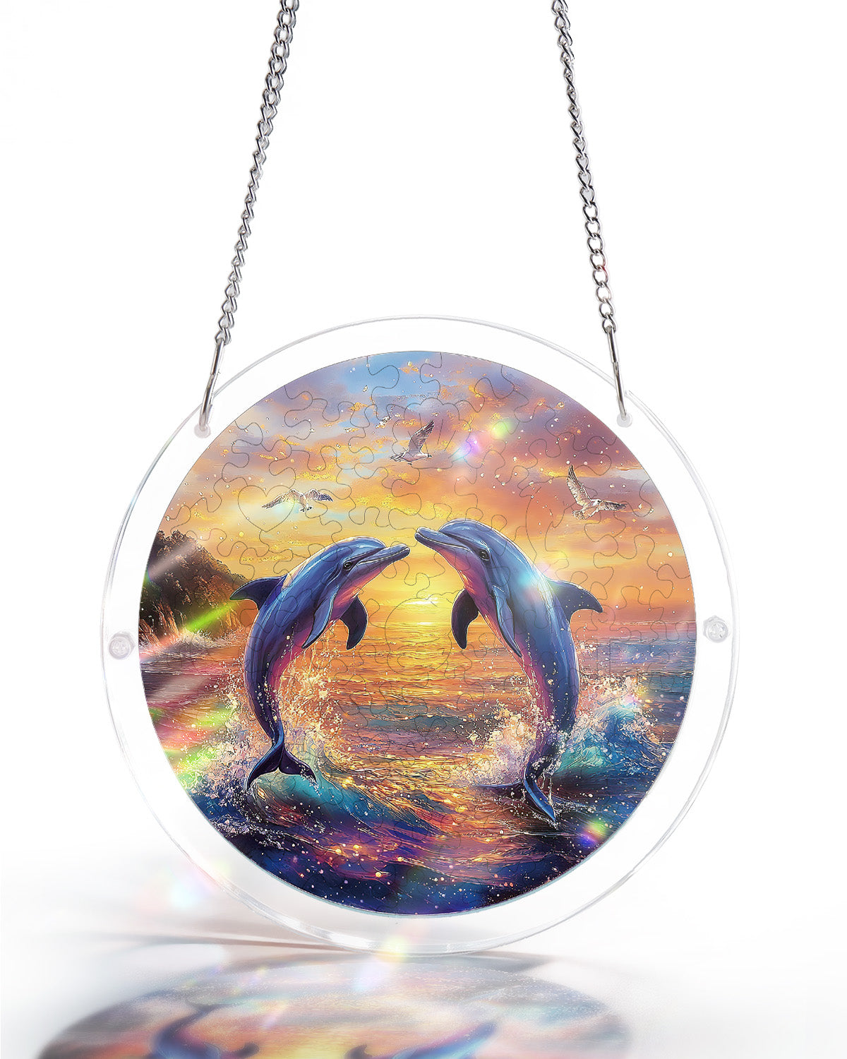 Dolphin Love Song Light Suncatcher-Acrylic Window Art
