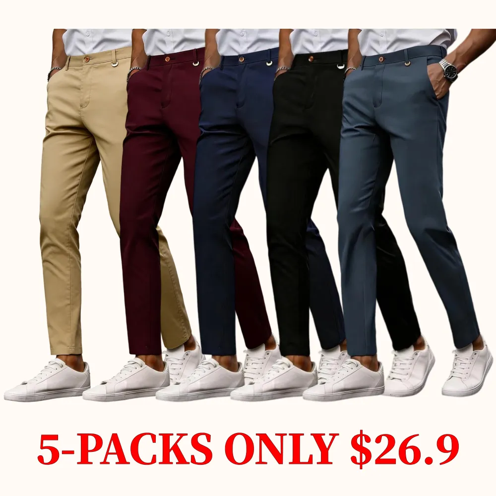 Men's business casual trousers, slim-fit dress pants