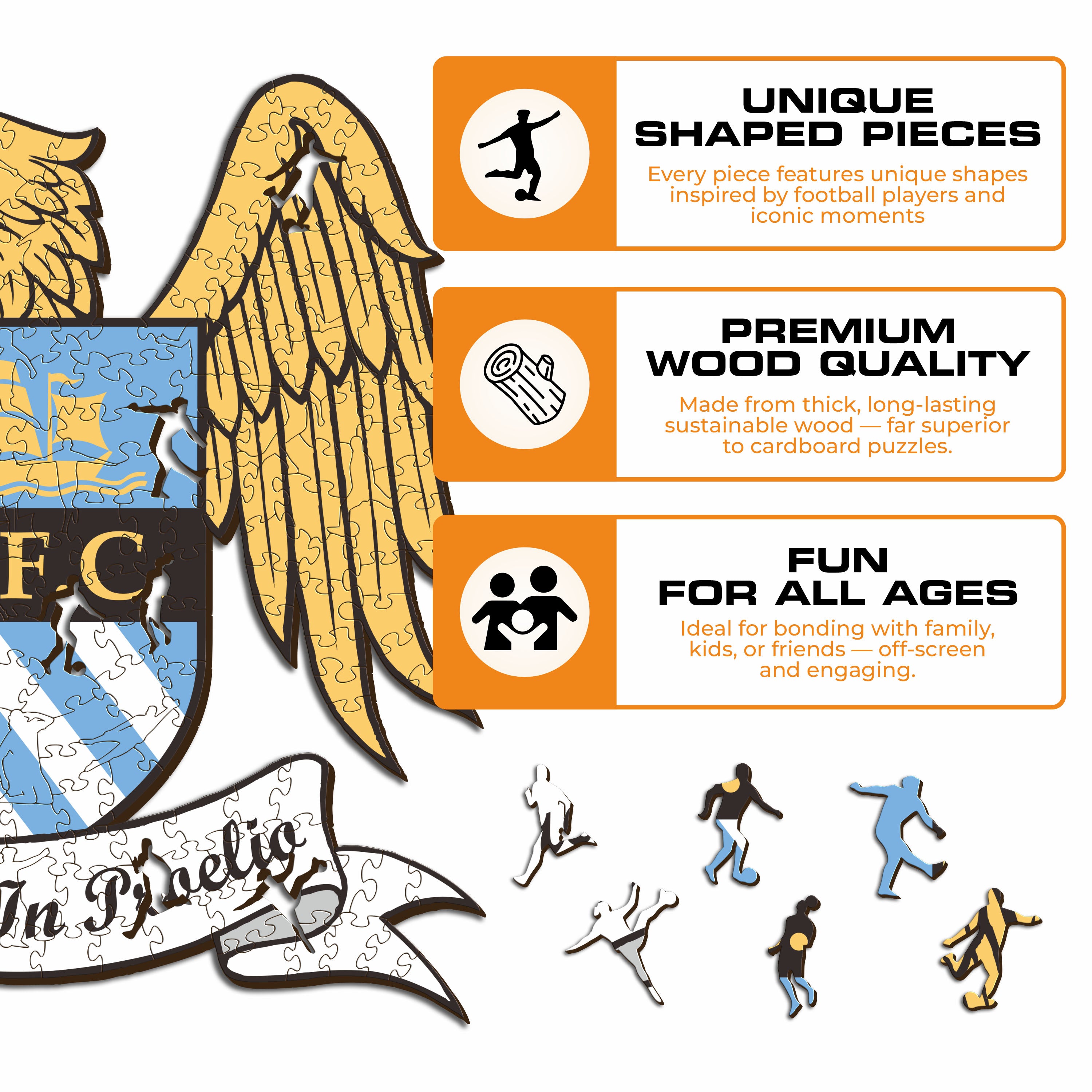 Manchester City FC® Retro Logo - Wooden Puzzle