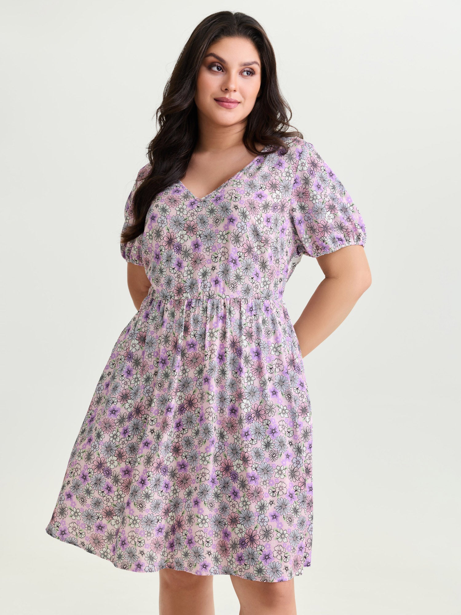 Supersoft Delicate Floral Lace Trim Mini Dress